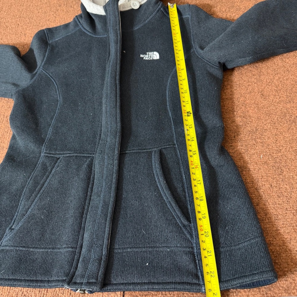 The North Face Crescent Hooded Fleece Jacket Womens Small Gray Full Zip Sweater - Picture 7 of 10